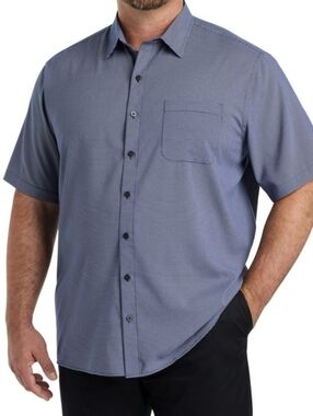 SYNERGY Men's 3XL Checkered Short Sleeve Casual Button Down Shirt